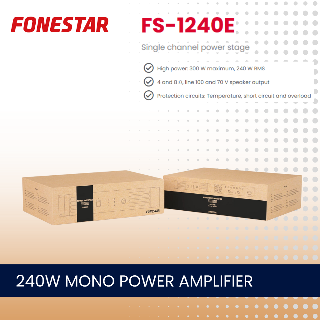 Fonestar FS-1240E 240W mono power amplifier