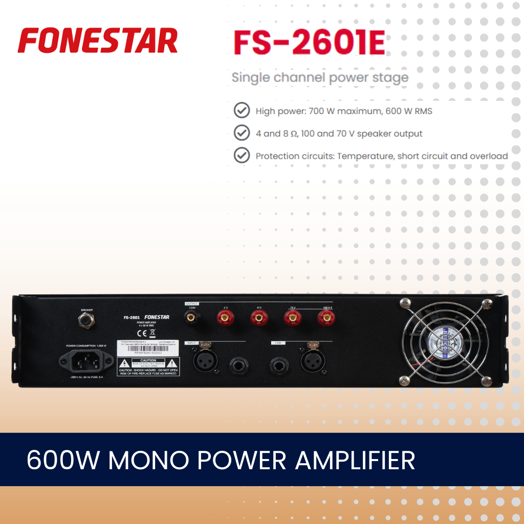 Fonestar FS-2601E 600W mono power amplifier