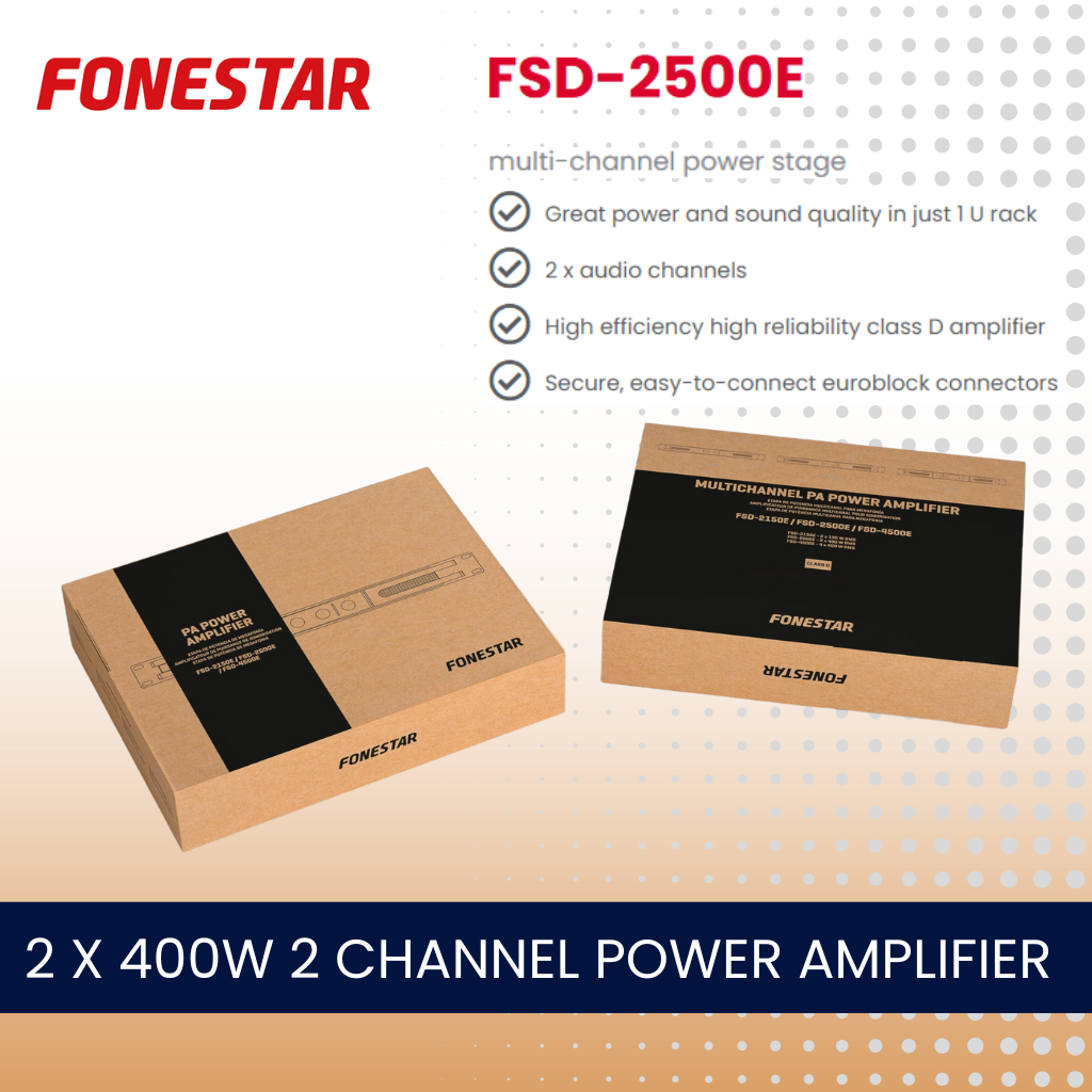 Fonestar FSD-2500E 2 x 400W 2 channel power amplifier