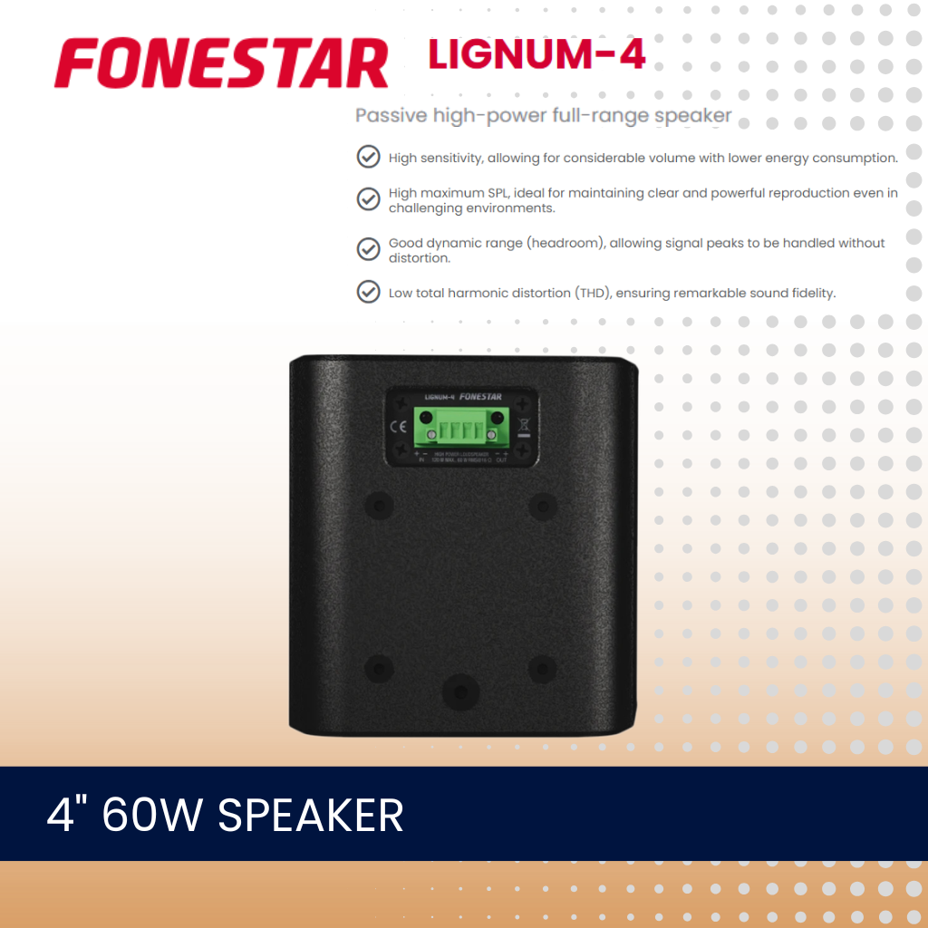 Fonestar LIGNUM-4 4" 60W low impedance high-power speaker