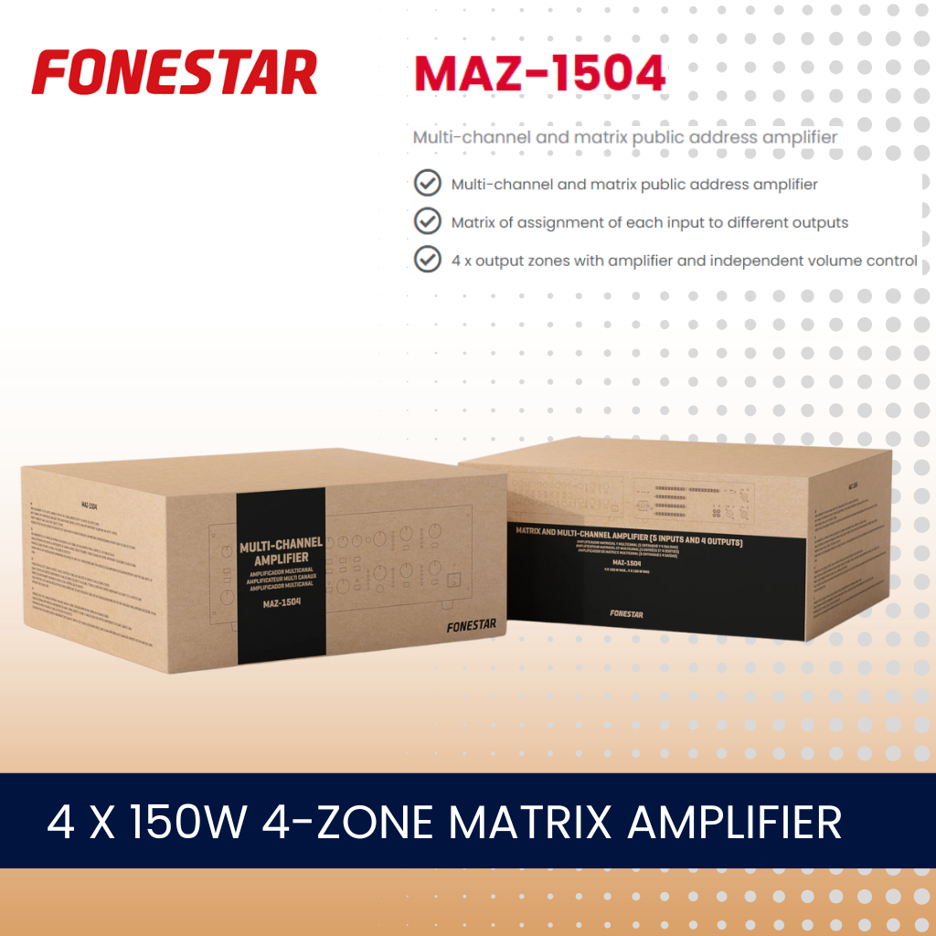 Fonestar MAZ-1504 4 x 150W 4-zone matrix amplifier