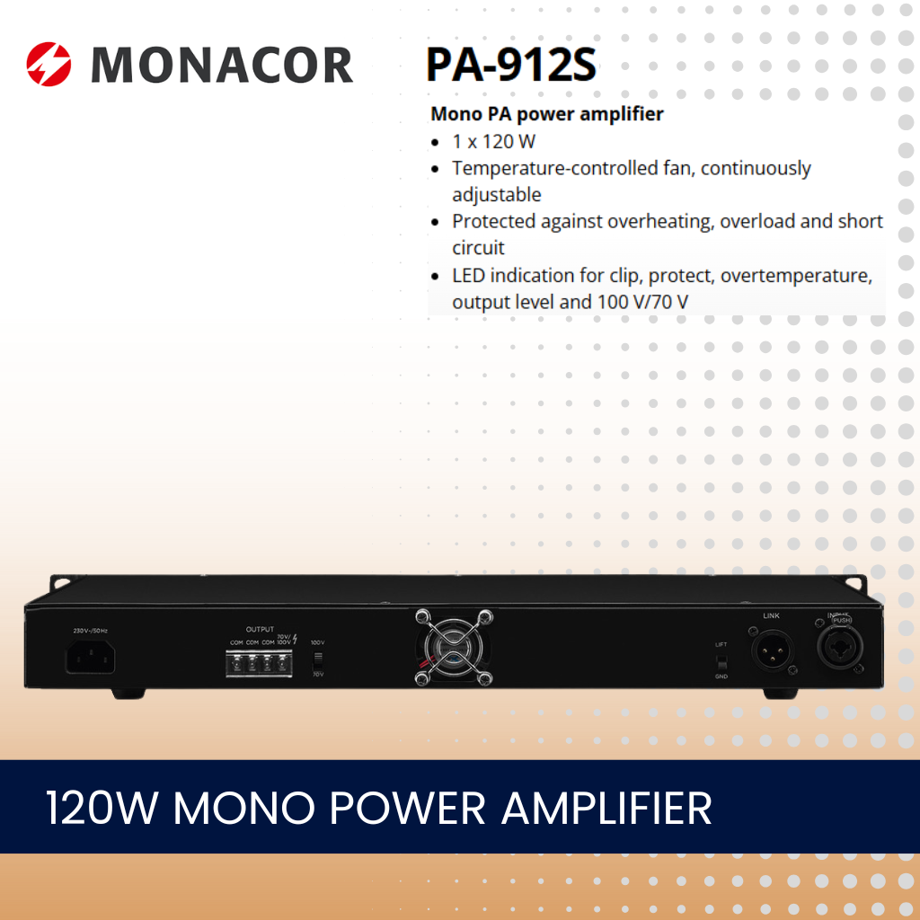 Monacor PA-912S 120W mono power amplifier