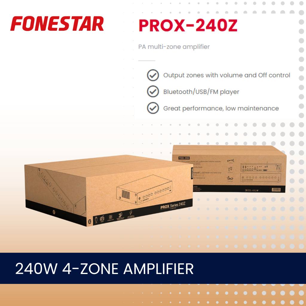 Fonestar PROX-240Z 240W 4-zone mixer amplifier With Bluetooth