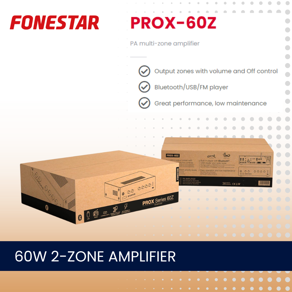 Fonestar PROX-60Z 60W 2-zone mixer amplifier With Bluetooth