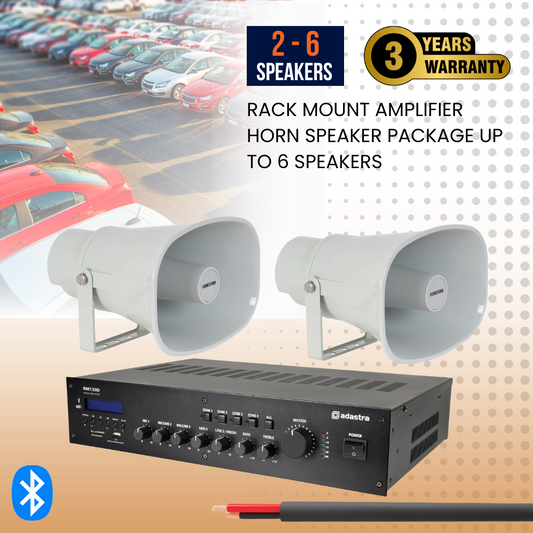 Outdoor Space Public Address/ Announcement Bluetooth System Up To 6 Speakers