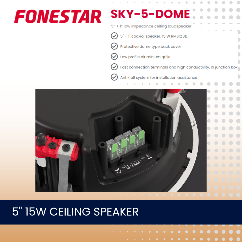 Fonestar SKY-5-DOME 5" 15W low impedance ceiling speaker