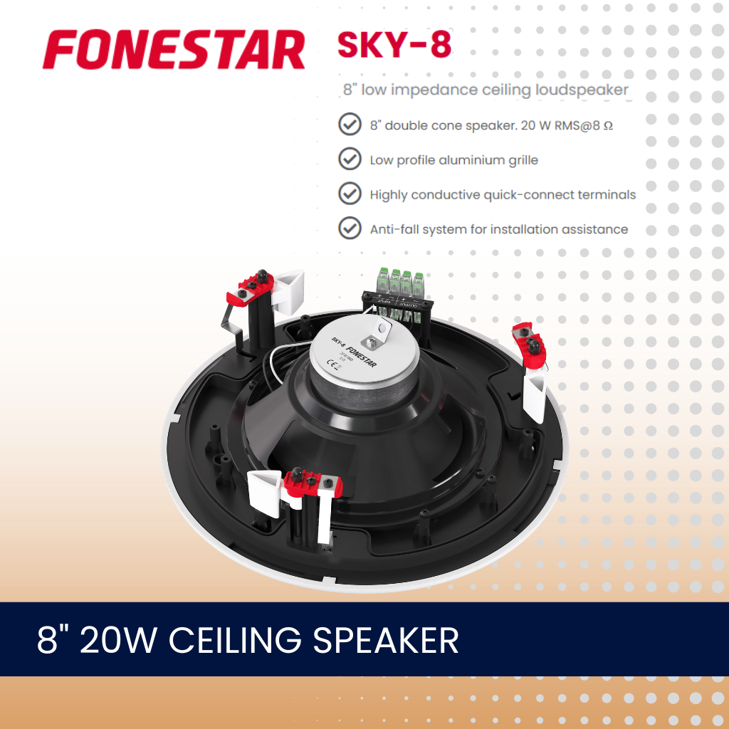 Fonestar SKY-8 8" 20W low impedance ceiling speaker