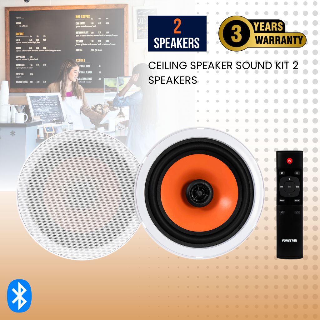 Bluetooth Ceiling Speakers with Remote x 20W Background Music
