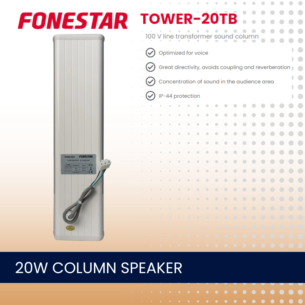 Fonestar TOWER-20TB 20W 100V line transformer column speaker