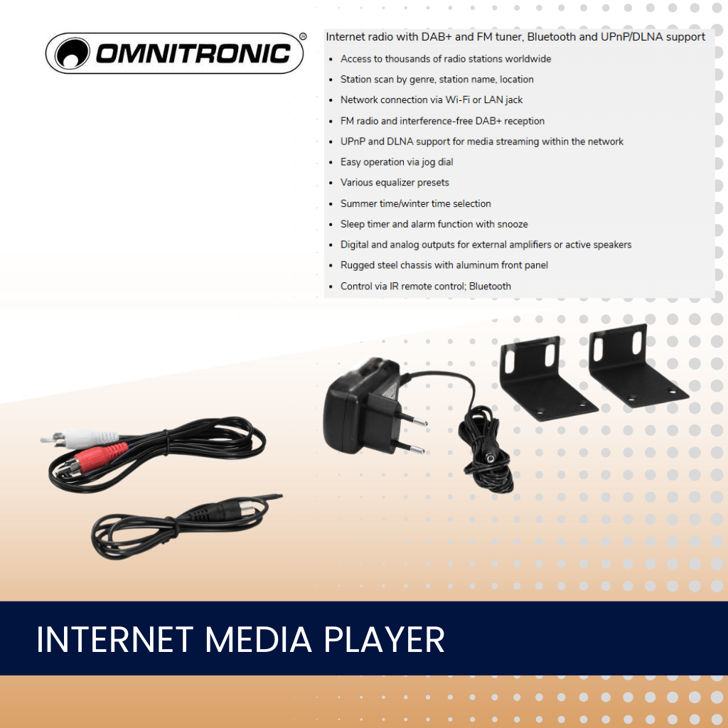 Omnitronic TUNA-NET Bluetooth/FM/DAB internet radio