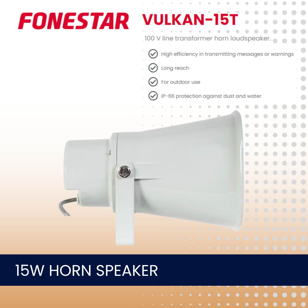 Fonestar VULKAN-15T 15W 100V line transformer horn speaker