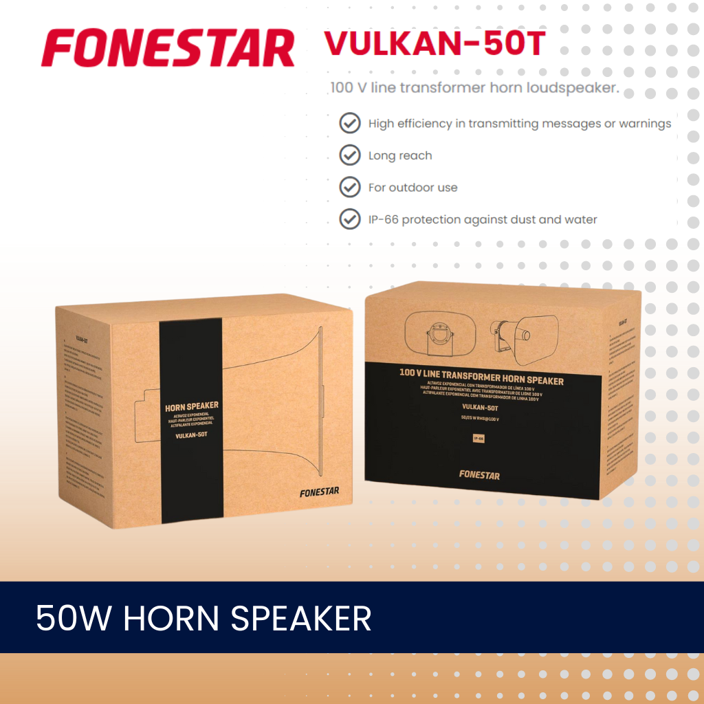 Fonestar VULKAN-50T 50W 100V line transformer horn speaker
