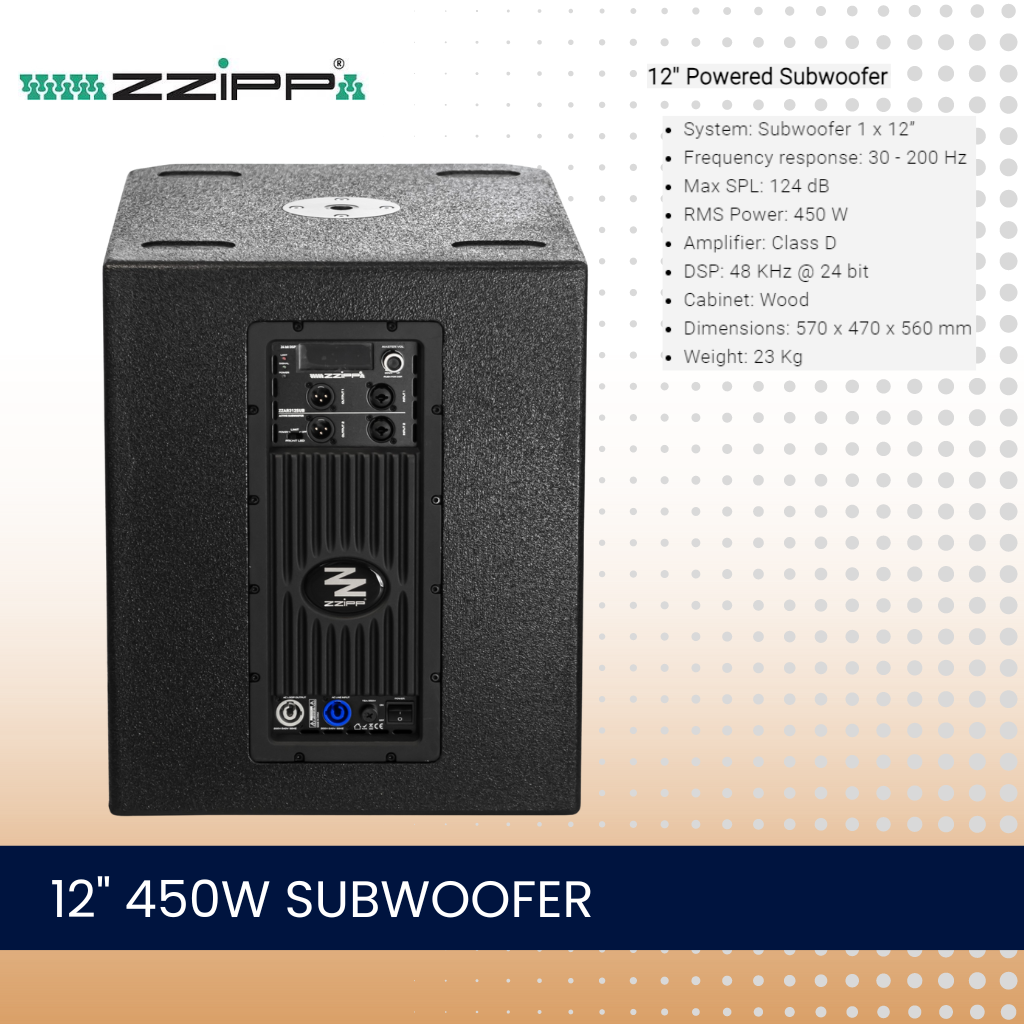ZZiPP ZZAR312SUB 12" 450W low impedance subwoofer