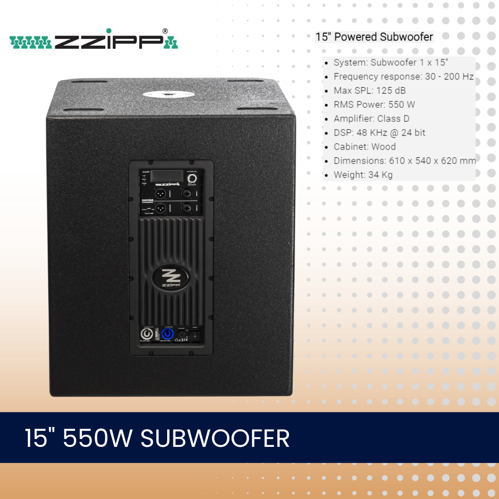 ZZiPP ZZAR315SUB 15" 550W low impedance subwoofer