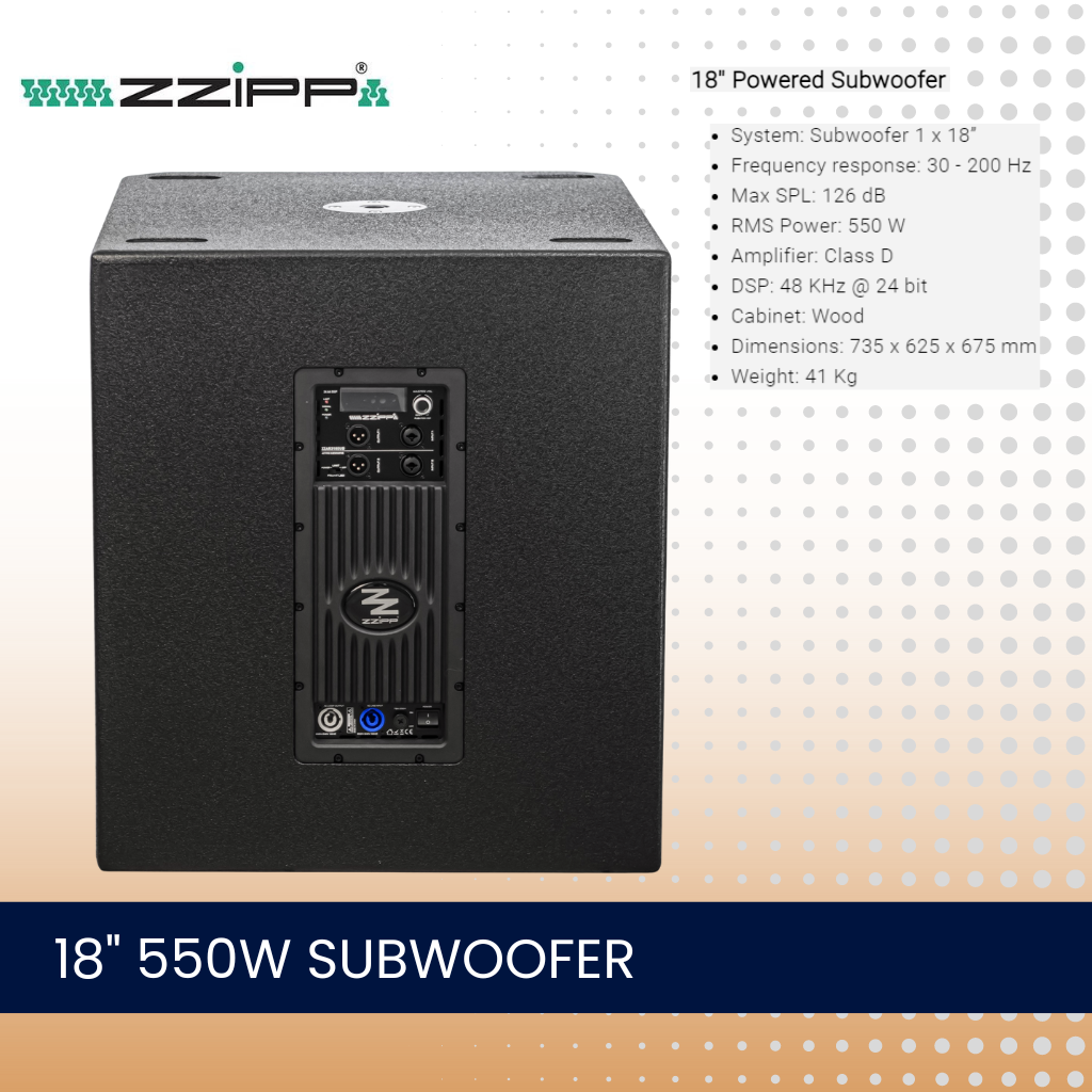 ZZiPP ZZAR318SUB 18" 550W low impedance subwoofer
