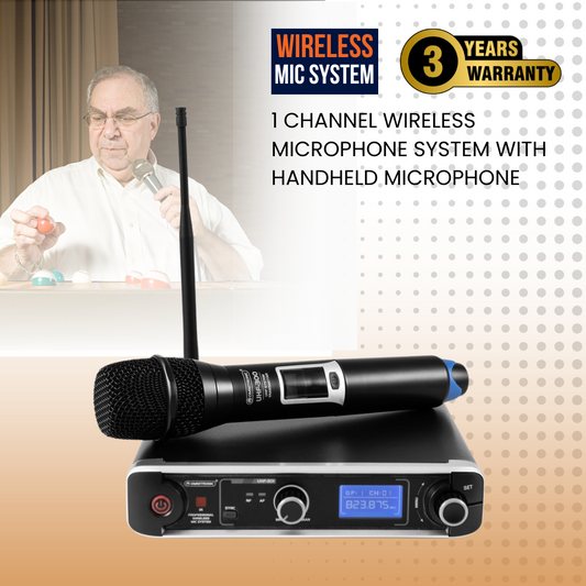1 Channel Wireless Microphone System With Handheld Microphone