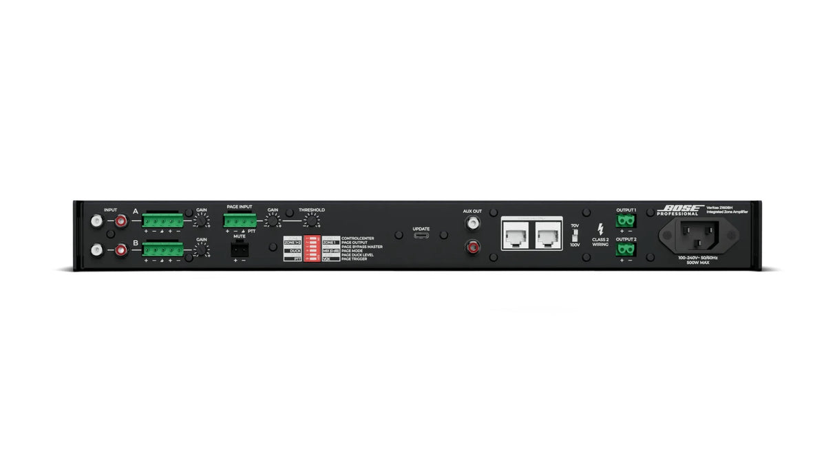 Bose Veritas 2160BH 2 x 160W 100V Amplifier with Bluetooth – rear view
