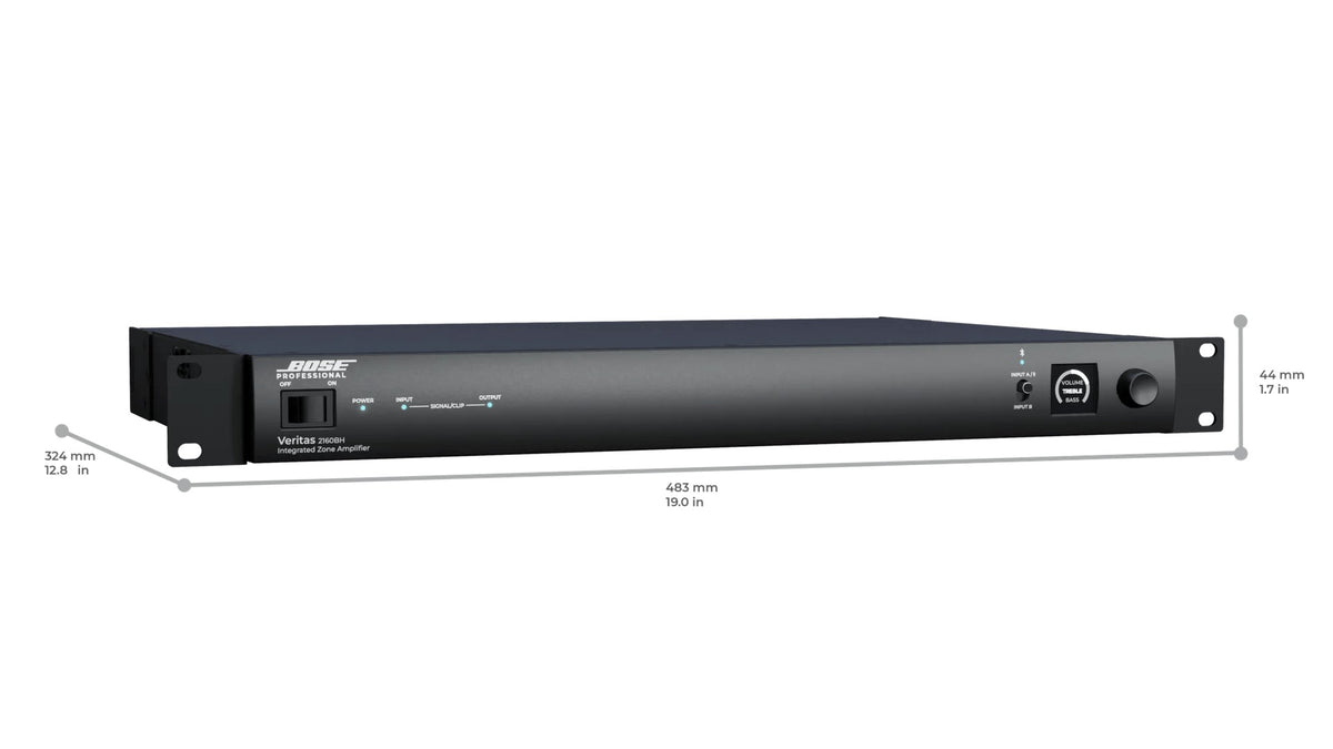 Bose Veritas 2160BH 2 x 160W 100V Amplifier with Bluetooth – dimensions