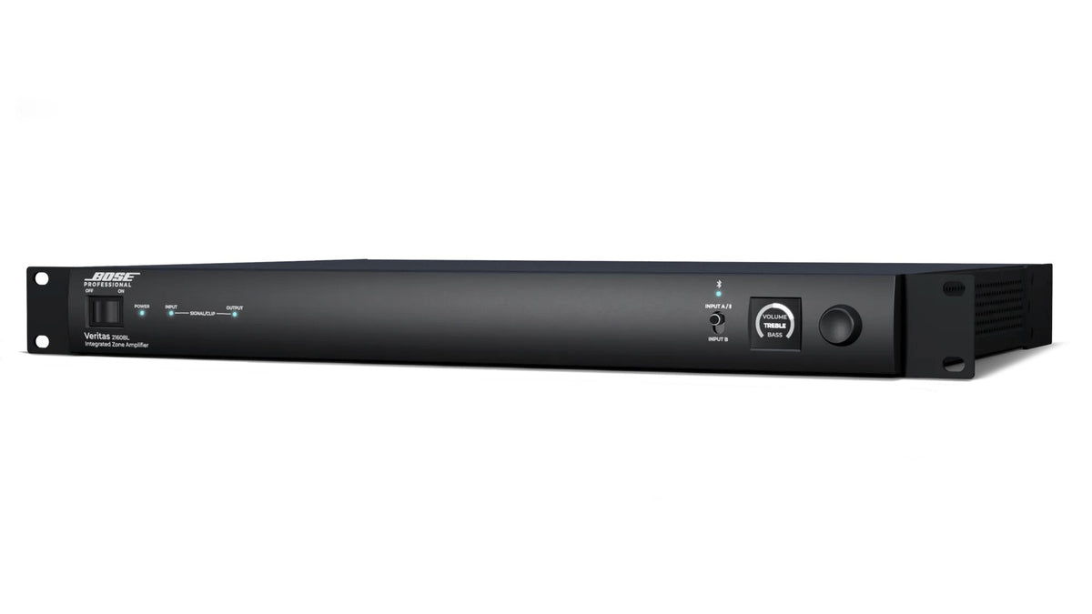 Bose Veritas 2160BL 2 x 160W low-impedance Amplifier with Bluetooth – angled view