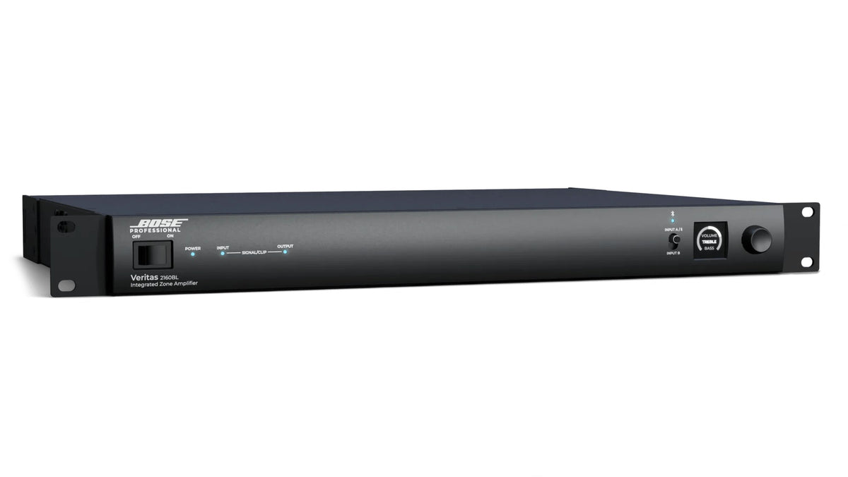 Bose Veritas 2160BL 2 x 160W low-impedance Amplifier with Bluetooth – angled view