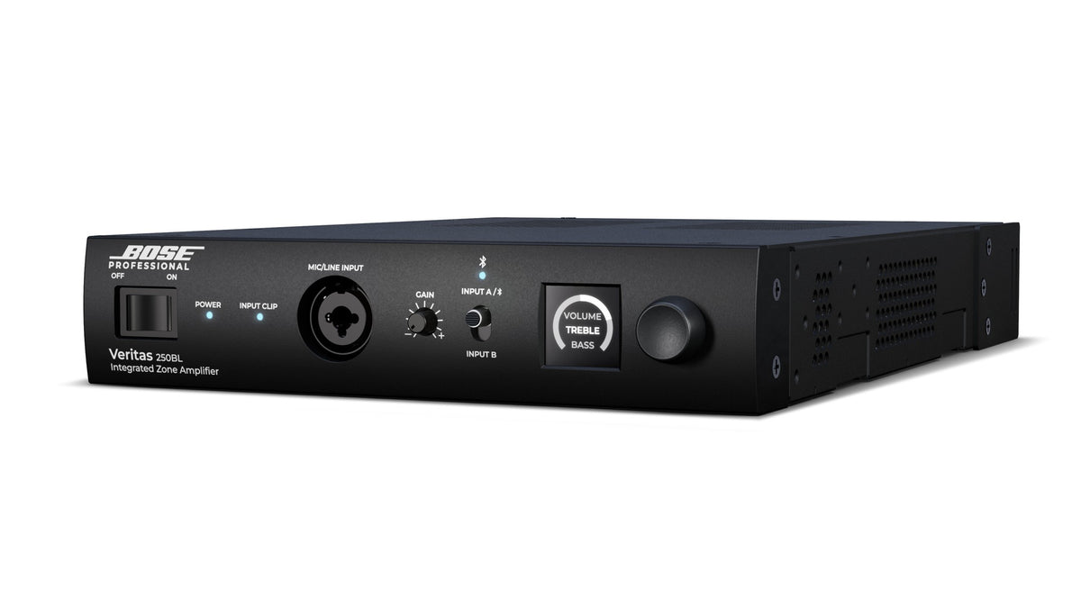 Bose Veritas 250BL 2 x 50W low-impedance Amplifier with Bluetooth – angled view
