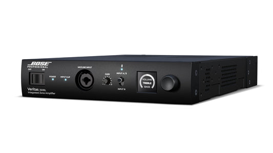 Bose Veritas 250BL 2 x 50W low-impedance Amplifier with Bluetooth – angled view
