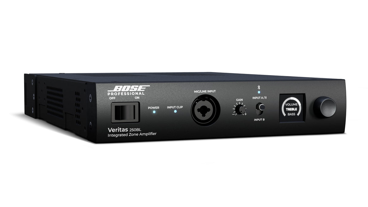 Bose Veritas 250BL 2 x 50W low-impedance Amplifier with Bluetooth – angled view