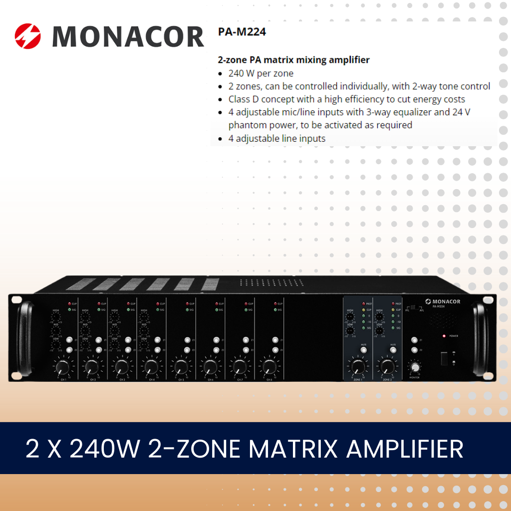 2-Zone Professional Matrix Amplifier Ceiling Speaker Package Up To 64 ...