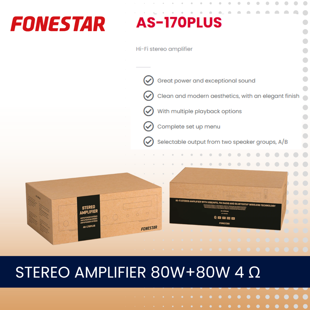 Fonestar AS-170PLUS Stereo amplifier with Bluetooth and media player