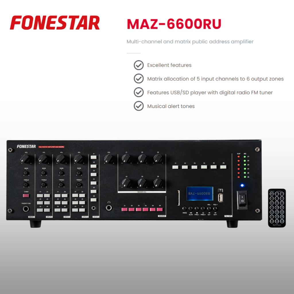 Hotel Background Music Bluetooth System Up To 72 Speakers