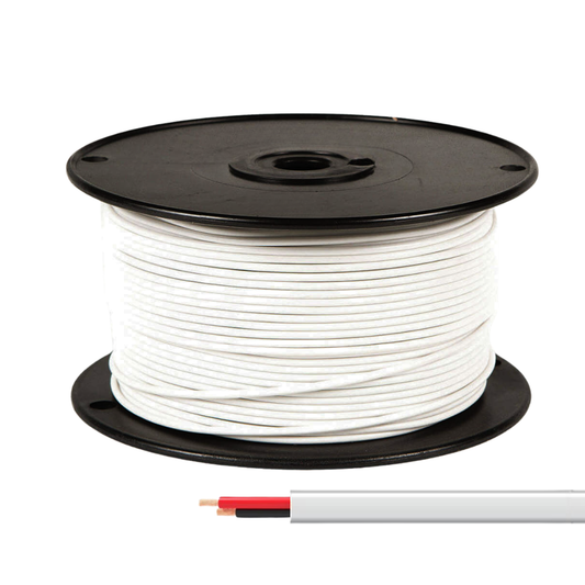 0.75mm² Pure Copper Low Smoke Zero Halogen 2 Core Speaker Cable (White)