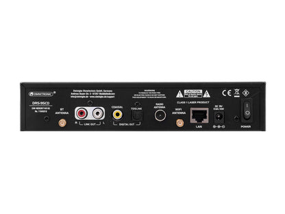 Omnitronic DRS-95CD Internet Radio with CD, DAB+ and Bluetooth – rear panel connections