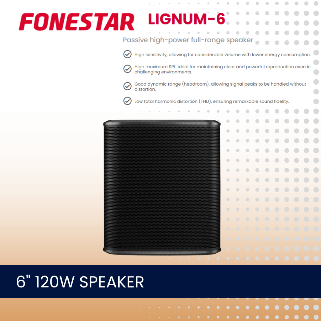 Fonestar LIGNUM-6  6" 120W low impedance high-power speaker