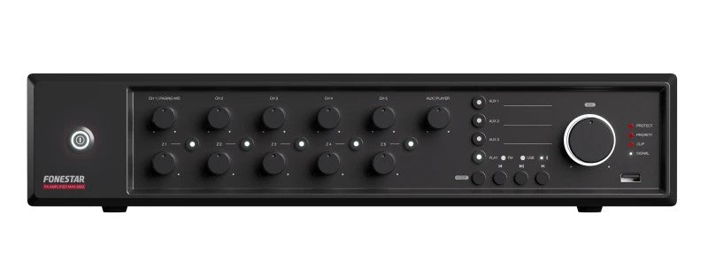 Fonestar MAX-600Z 600W 5-zone mixer amplifier with Bluetooth and media player – product photo