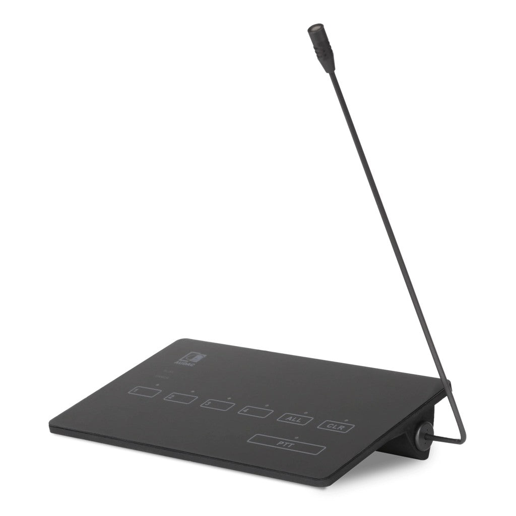AUDAC MPX48 SurfaceTouch paging microphone 4-Zone – front view