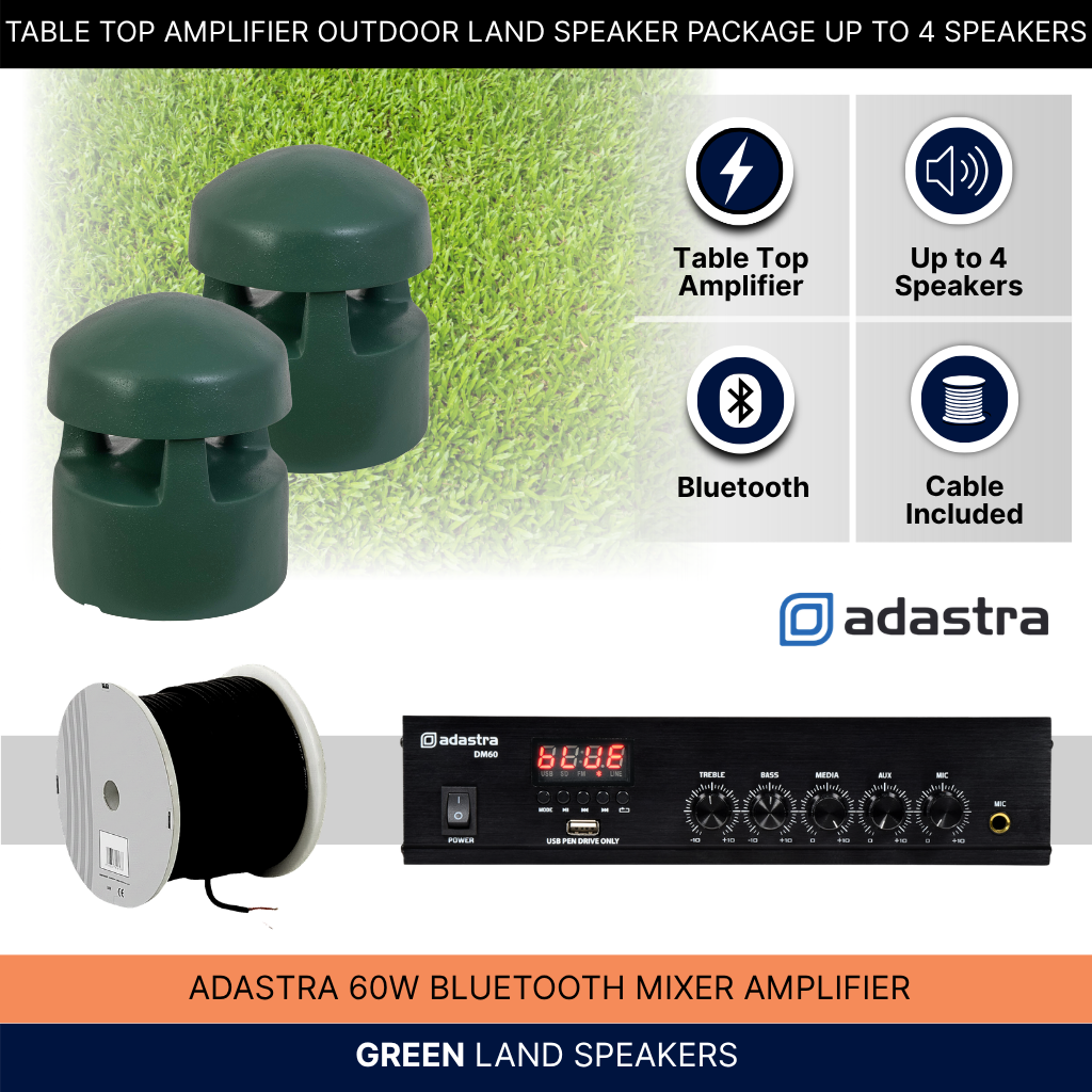 Table Top Amplifier Outdoor Land Speaker Package Up To 4 Speakers Background Music System