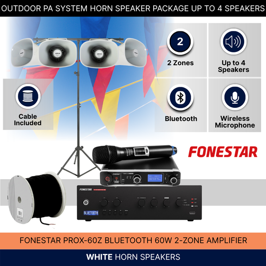 Outdoor PA System Horn Speaker Package Up To 4 Speakers