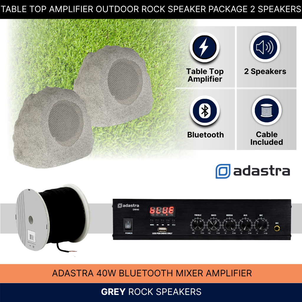 Table Top Amplifier Outdoor Rock Speaker Package 2 Speakers Background Music System
