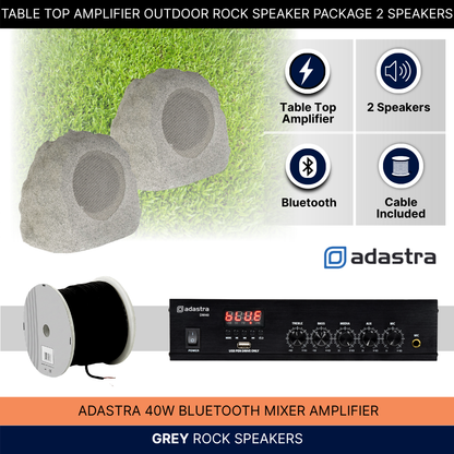 Table Top Amplifier Outdoor Rock Speaker Package 2 Speakers Background Music System