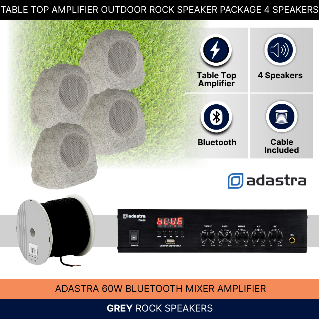 Table Top Amplifier Outdoor Rock Speaker Package 4 Speakers Background Music System