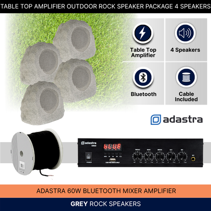 Table Top Amplifier Outdoor Rock Speaker Package 4 Speakers Background Music System