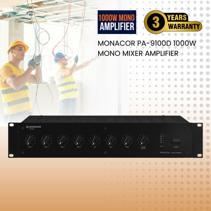 Monacor PA-9100D 1000W mono mixer amplifier