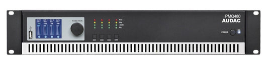 AUDAC PMQ480 WaveDynamics 100V 4-channel power amplifier 4 x 480W – front view
