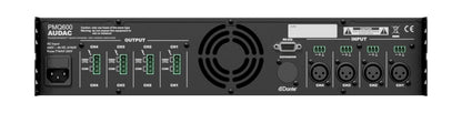 AUDAC PMQ600 WaveDynamics 100V 4-channel power amplifier 4 x 600W – rear panel