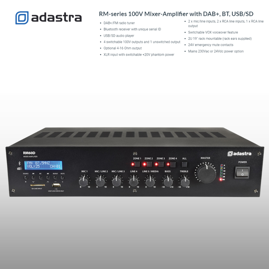 Rack Mount Amplifier Ceiling Speaker Package Up To 8 Speakers Background Music System