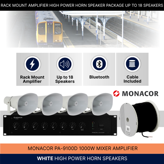 Rack Mount Amplifier High Power Horn Speaker Package Up To 18 Speakers