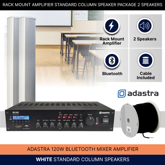Rack Mount Amplifier Standard Column Speaker Package 2 Speakers Background Music System