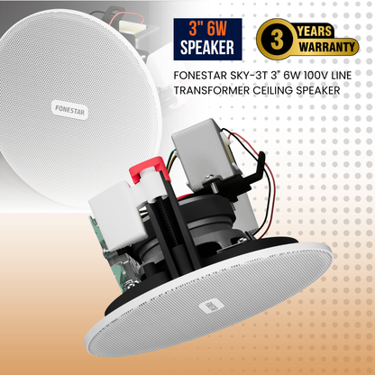 Fonestar SKY-3T 3" 6W 100V line transformer ceiling speaker