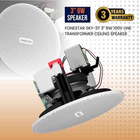 Fonestar SKY-3T 3" 6W 100V line transformer ceiling speaker