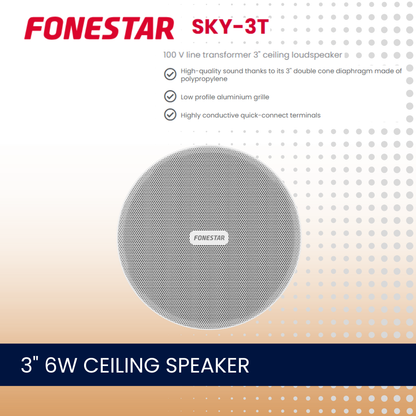 Fonestar SKY-3T 3" 6W 100V line transformer ceiling speaker